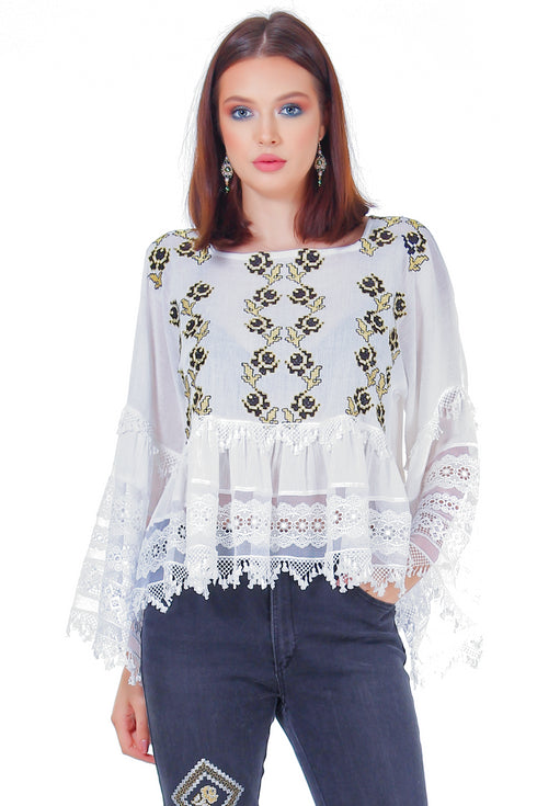 Bluza vascoza cu broderie freeshipping - Liza Panait Online Boutique